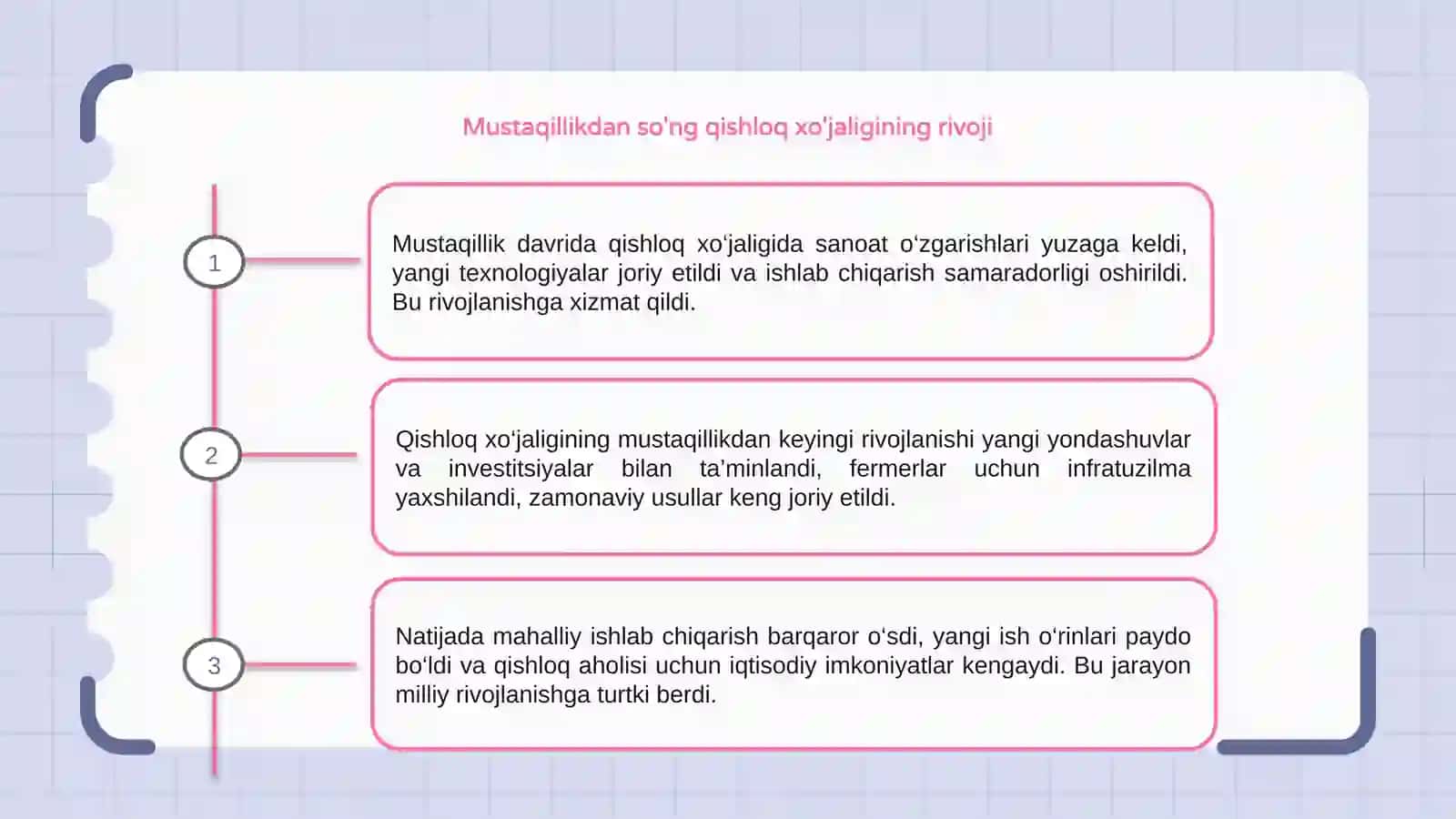 Mustaqillik yillarida qishloq xoʻjaligida sanoat oʻzgarishi 3