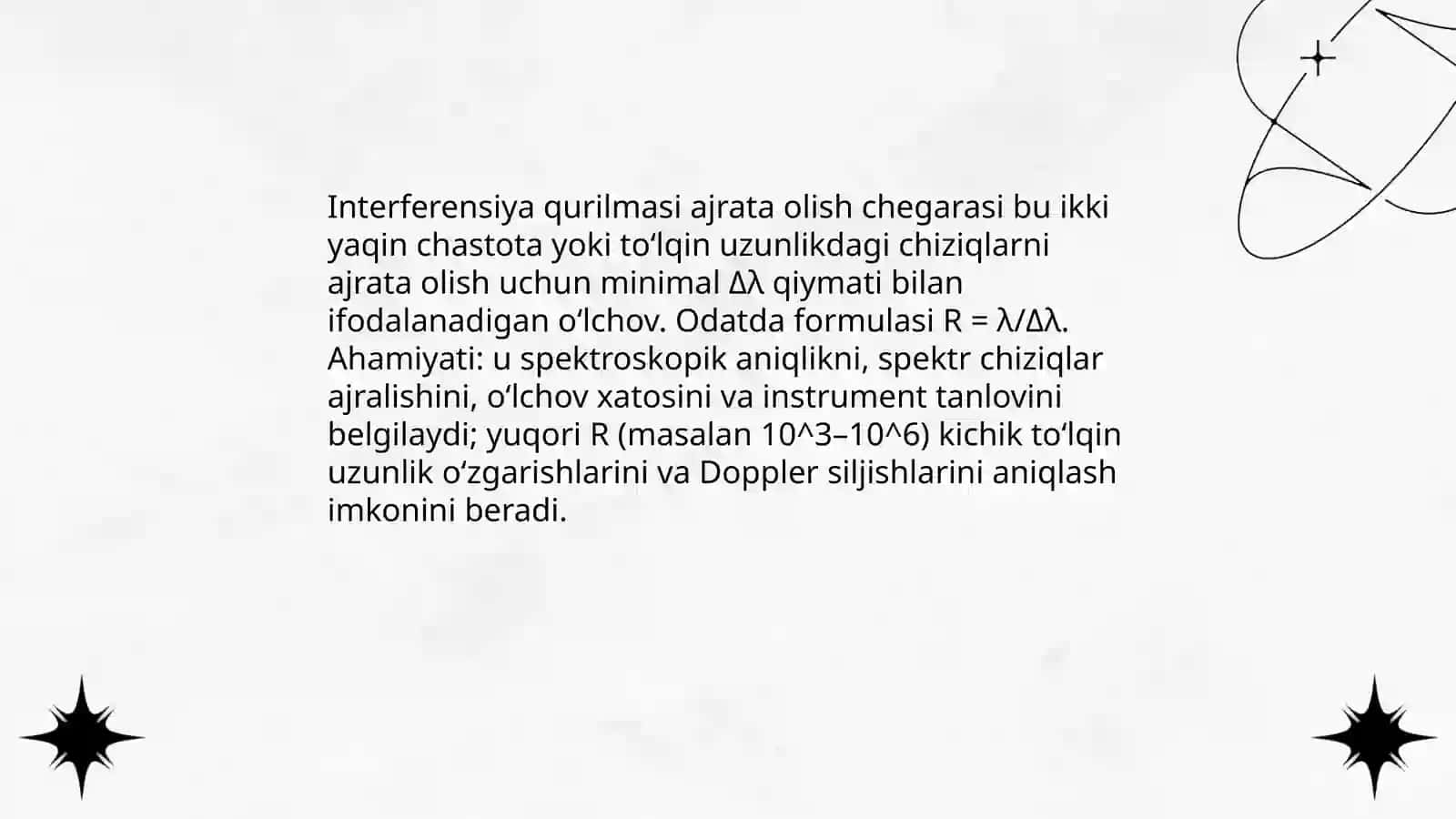 Interferensiya qurilmasi ajrata olish chegarasini aniqlash 3