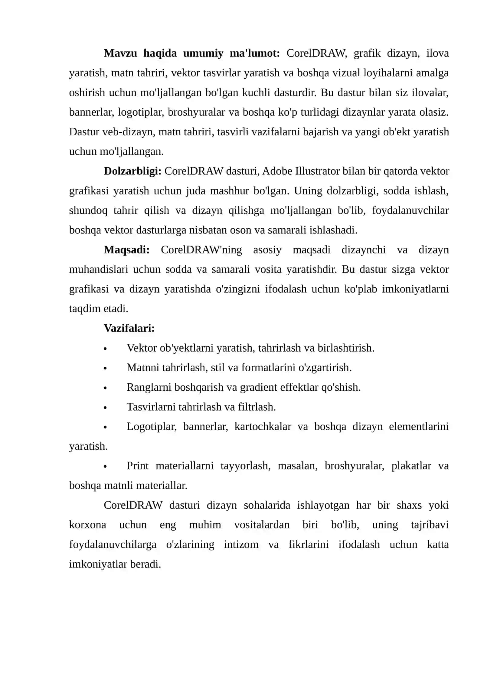 CorelDraw dasturida sohaga oid manba yaratish 3