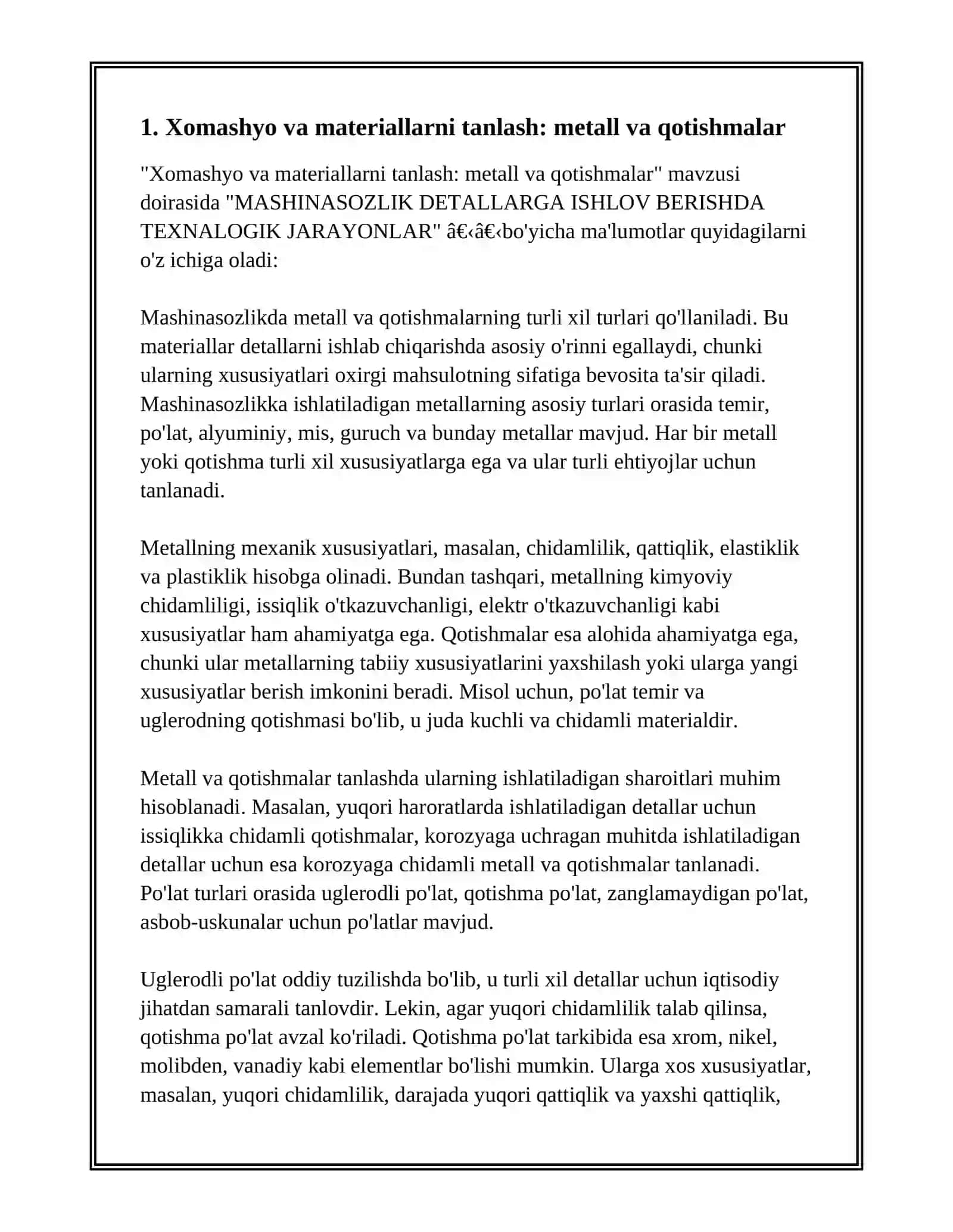 MASHINASOZLIK DETALLARGA ISHLOV BERISHDA TEXNALOGIK JARAYONLAR 3