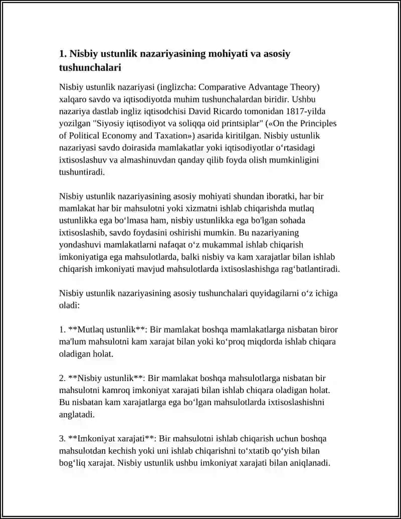 Nisbiy Ustunlik Nazariyasi 3
