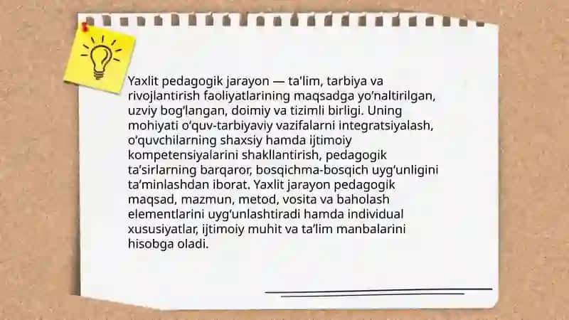 Yaxlit pedagogik jarayon va uning etaplari 3