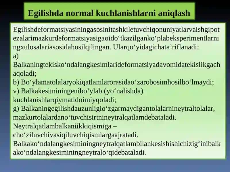 Egilishda balka deformatsiyalari va qonuniyatlar 3