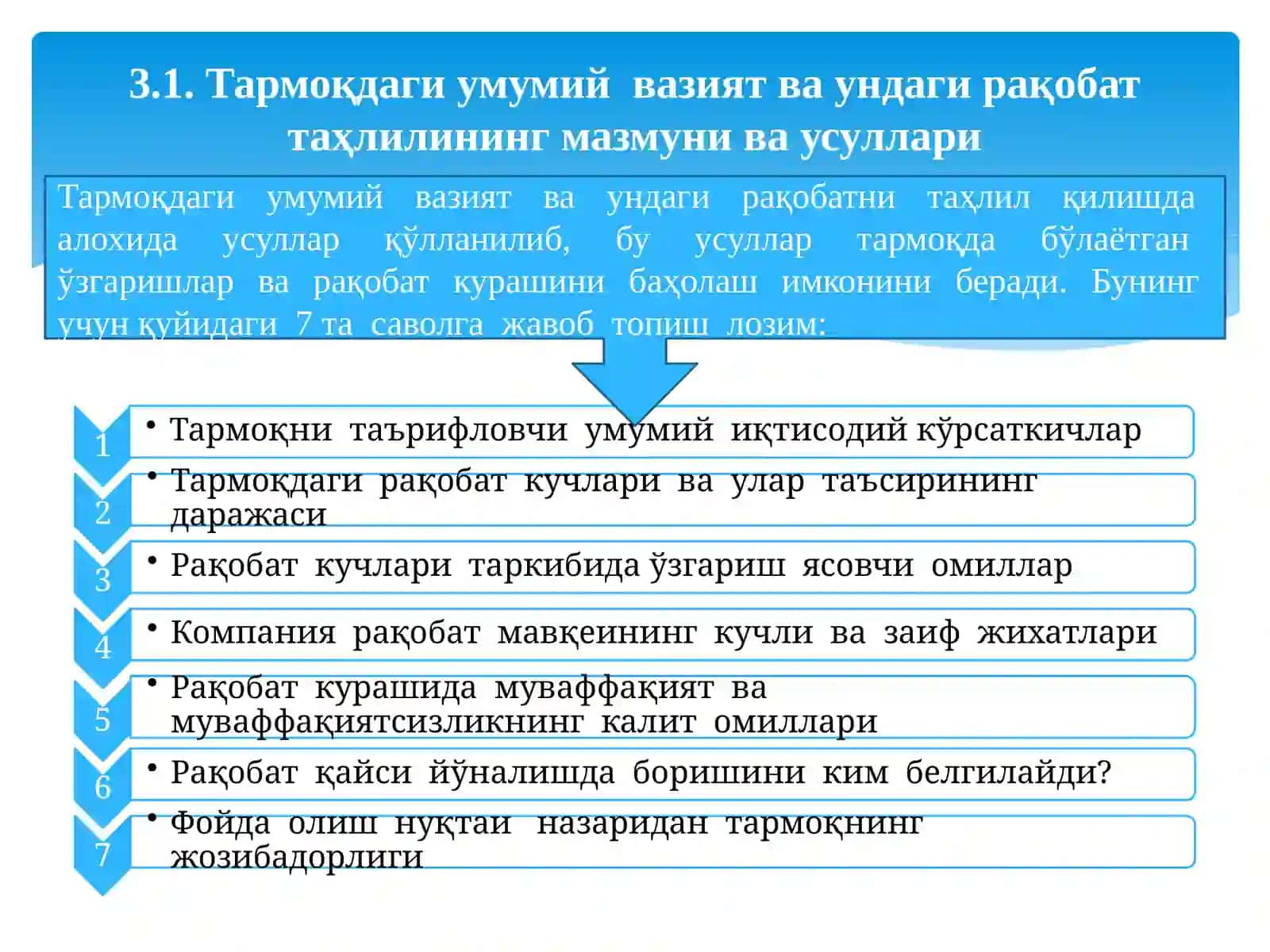 ТАРМОҚДАГИ УМУМИЙ ҲОЛАТ ВА УНДАГИ РАҚОБАТНИНГ ТАҲЛИЛИ 3