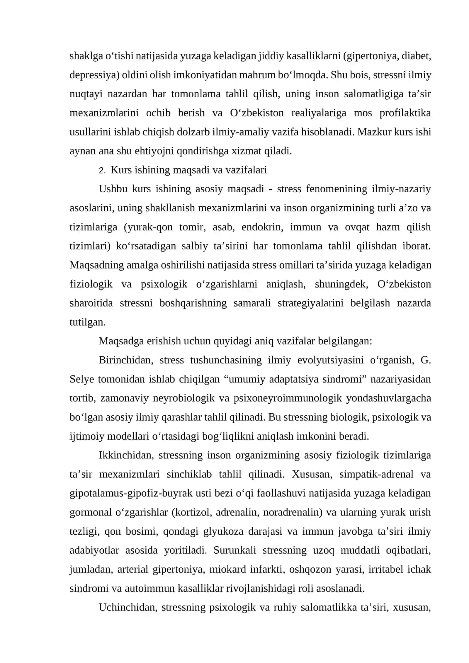 STRESS VA UNING INSON SALOMATLIGIGA TA'SIRI 3