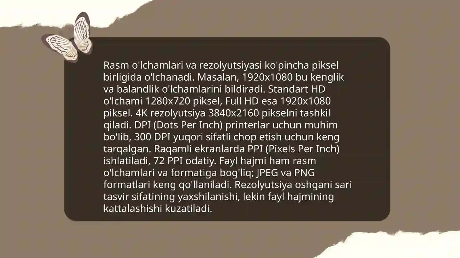 Rasm o'lchamlari va rezolyutsiyasi 3