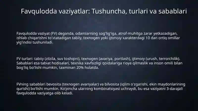 Favqulodda vaziyat (Fv) tushunchasi 3