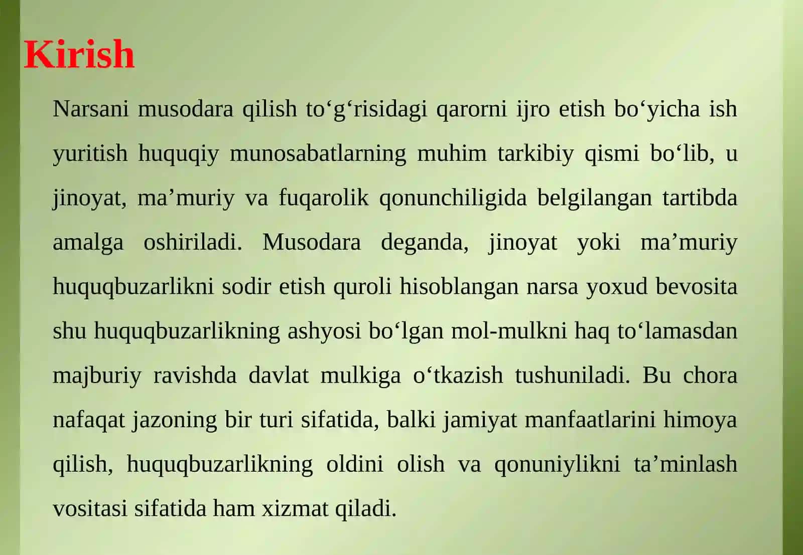 Narsani musodara qilish to‘g‘risidagi qarorni ijro etish bo‘yicha ish yuritish 3