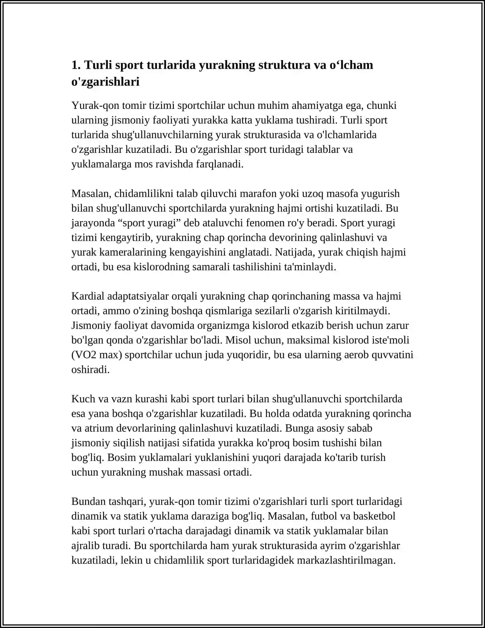 TURLI SPORTCHILARNING YURAK- QON TOMIR SISTEMASINING XUSUSIYATLARI 3