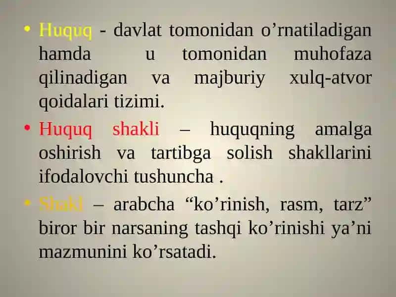 Huquqning Shakli (Manbayi) 3