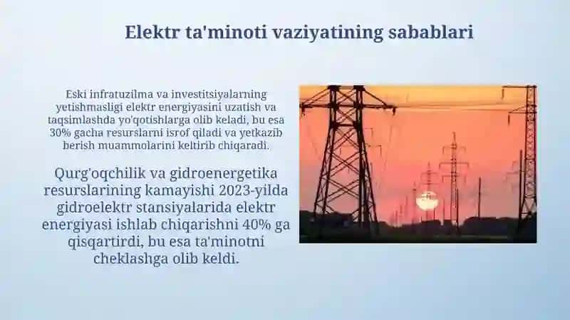 ''Elektr energiyasi sharoitda zavod faqat kechasi ishlab chiqarishni boshladi''Bu qanday tanlov'' 3
