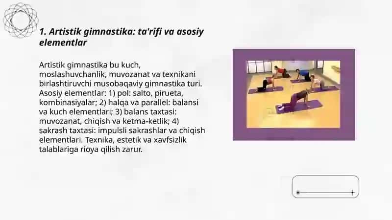 Gimnastika turlari va ularning tavsifi 3
