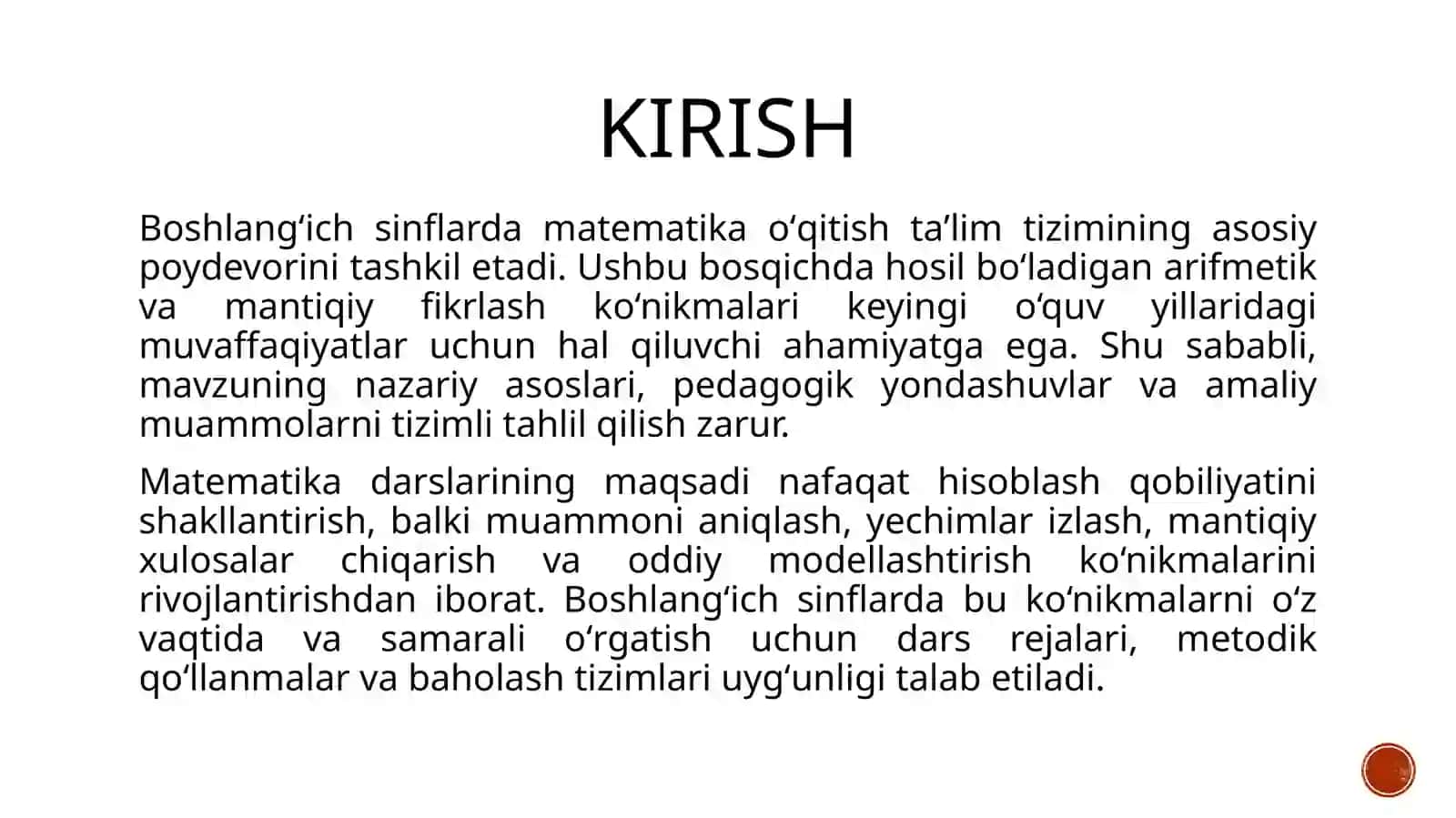 Boshlangʻich sinflarda matematika oʻqitishning umumiy masalalari 3