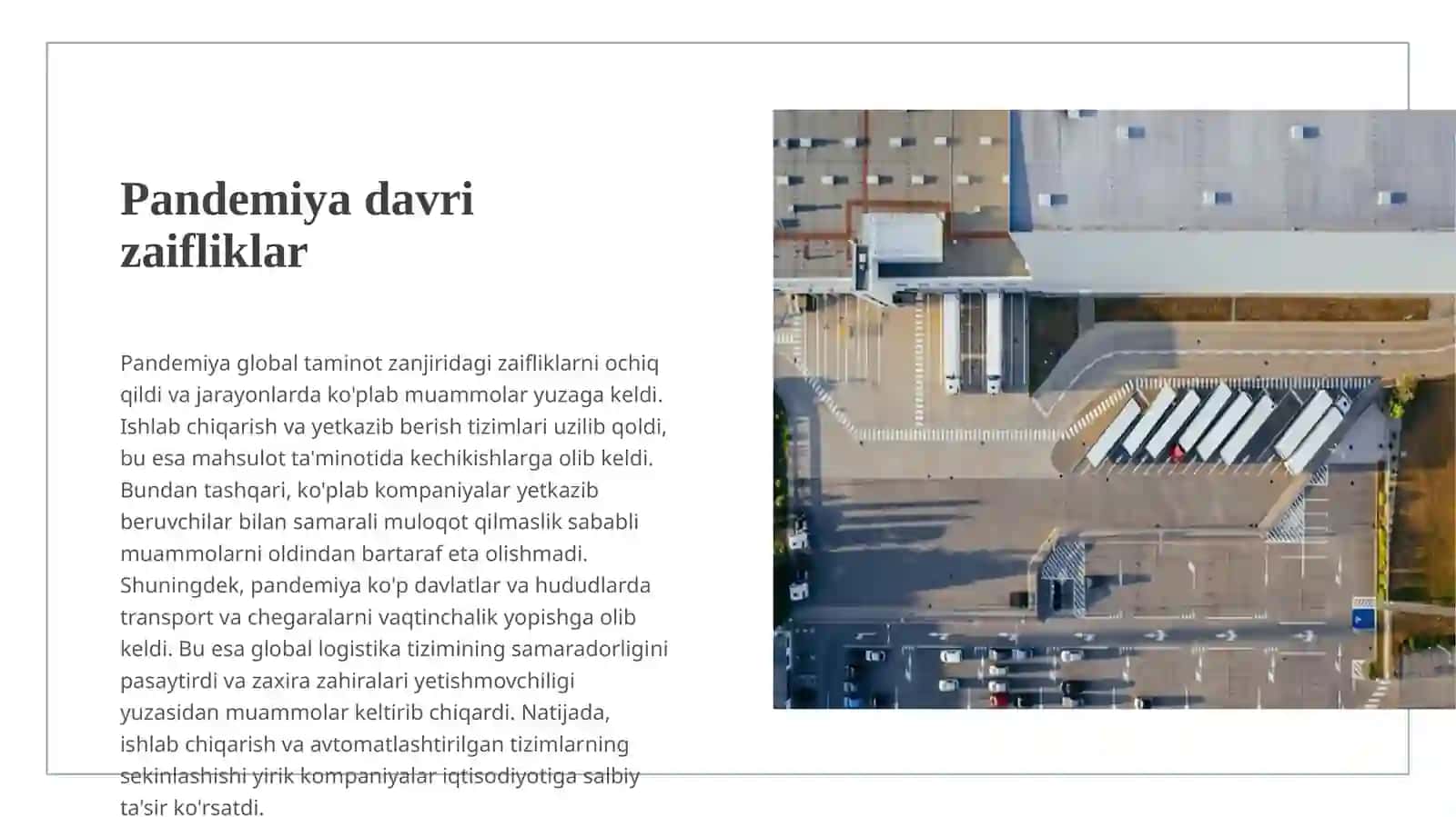 Global supply chain ( taminot zanjiri ) uzilishlari post pandemiya strategiyalari 3