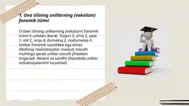 Ona tilining vokalizmi va konsonantizmi 3