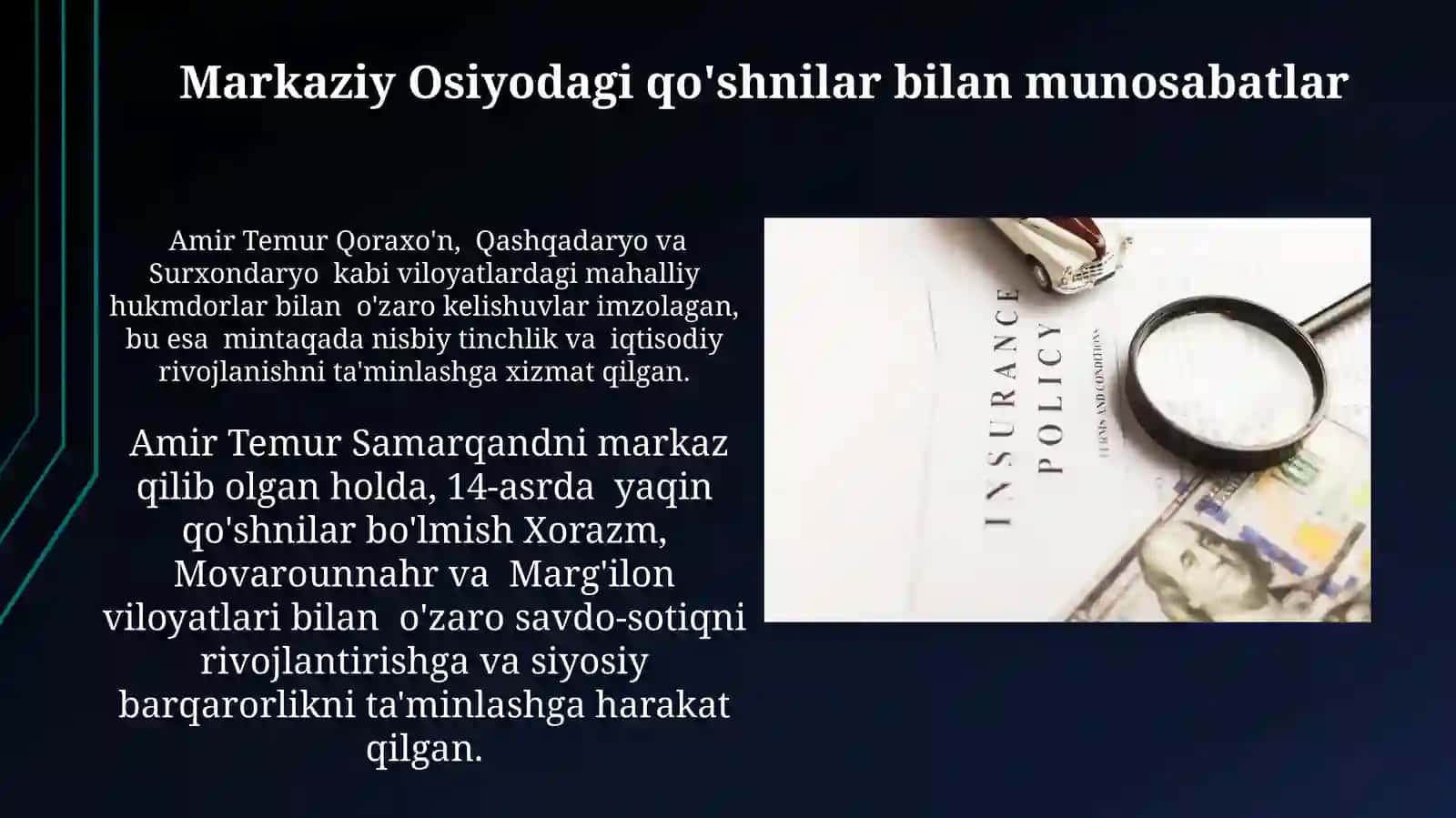 Amir Temurningtashqisiyosati 3
