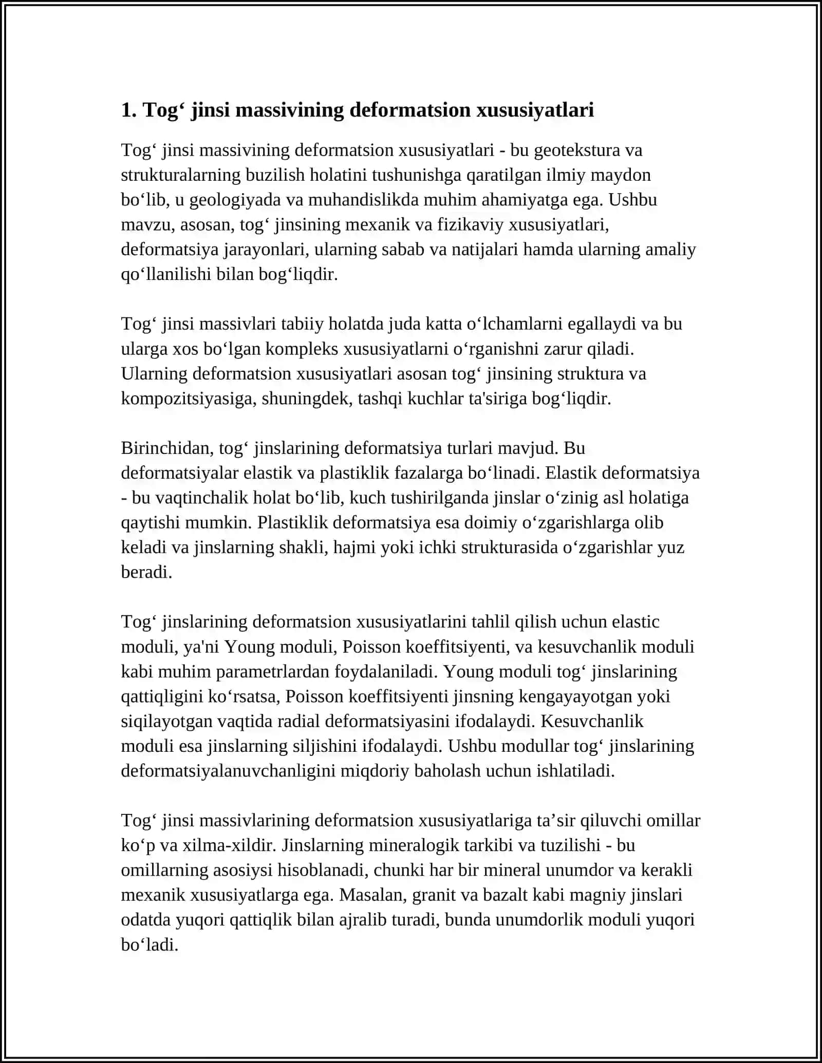 TOG‘ JINSI MASSIVINING TABIIY SHAROITDAGI KUCHLANISH HOLATI 3