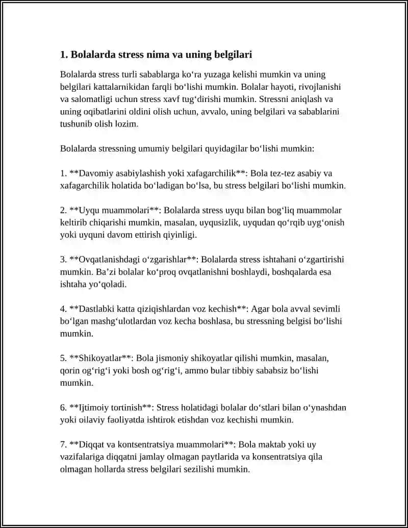 BOLALARDA STRESSNI OLDINI OLISH MAVZUSI 3