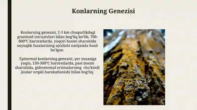 Oltin tarkibli sochma va tomirli kon rudalarining tavsifi 3