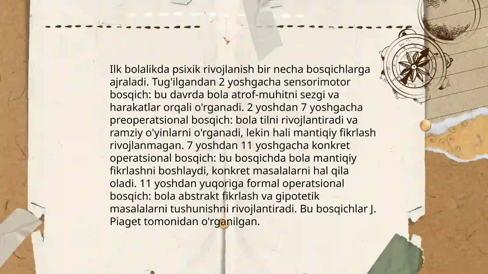 Psixik rivojlanishning asosiy davri ilk bolalik 3