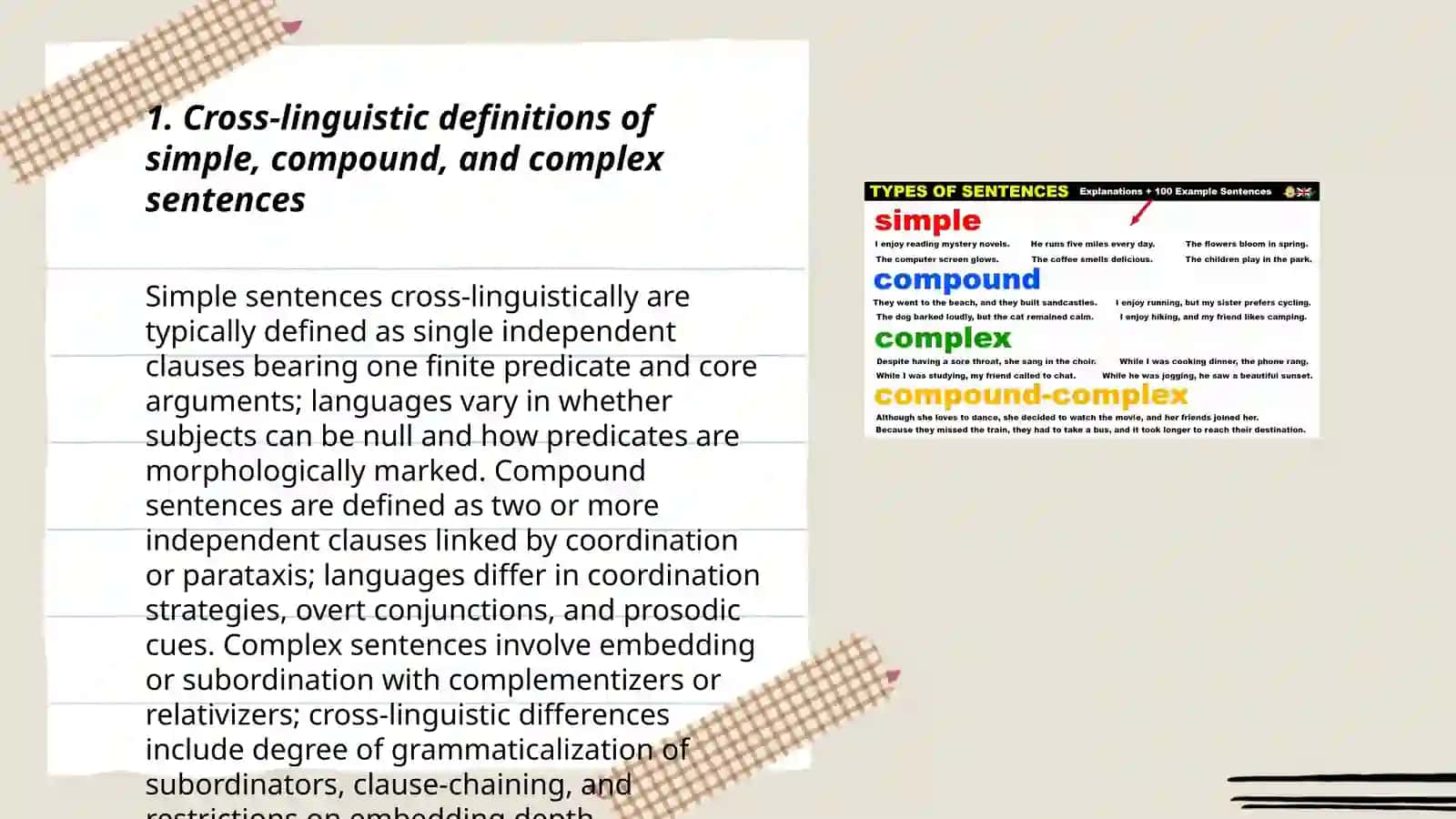 Simple Compaund and Complex sentences Across Languages 3