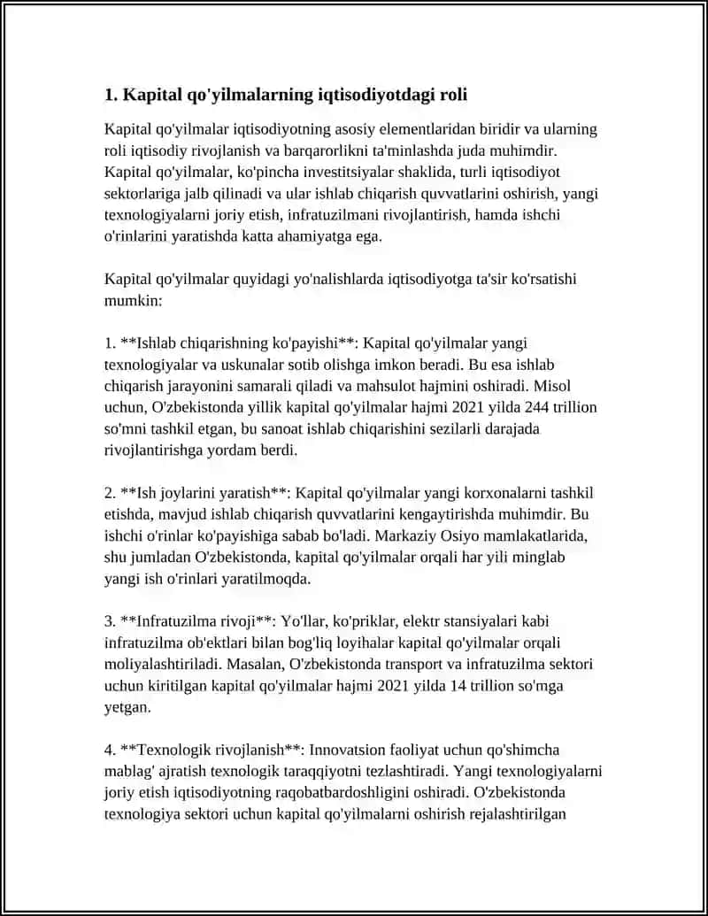 KAPITAL QOʻYILMALAR VA KAPITAL BOZORI 3