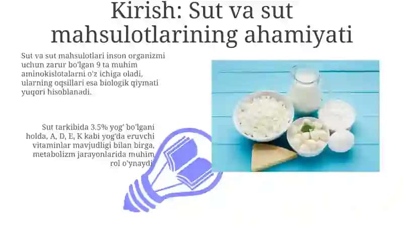 Sut va sut mahsulotlarining tahlili 3