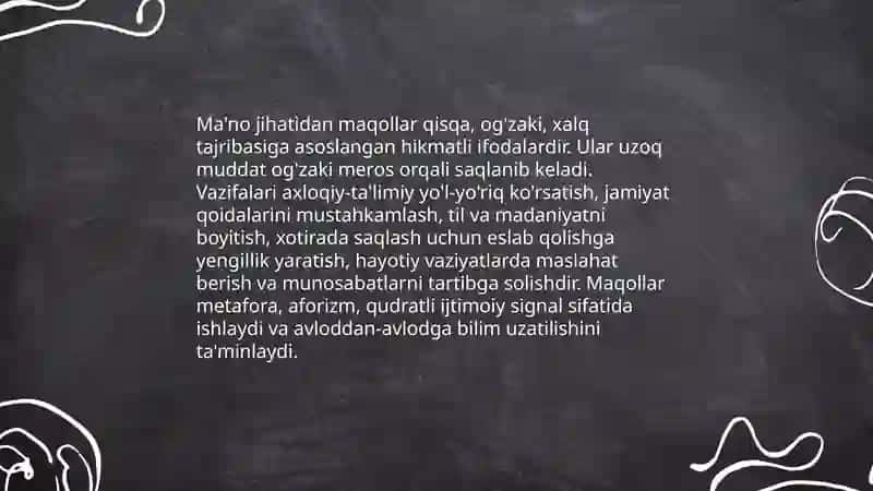 Xalq maqollari va topishmoqlar 3