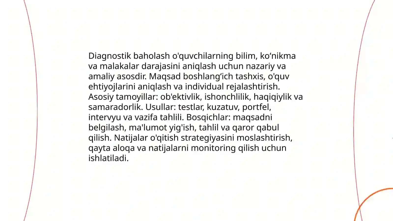 Oʻquvchilarning bilim koʻnikma va malakalarni tashxis etish 3