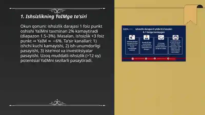 Mehnat bozori va ishsizlik. Ishsizlikning iqtisodiy oqibatlari 3