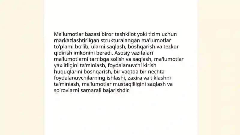 Ma'lumotlar bazasi to'g'risida tushuncha 3