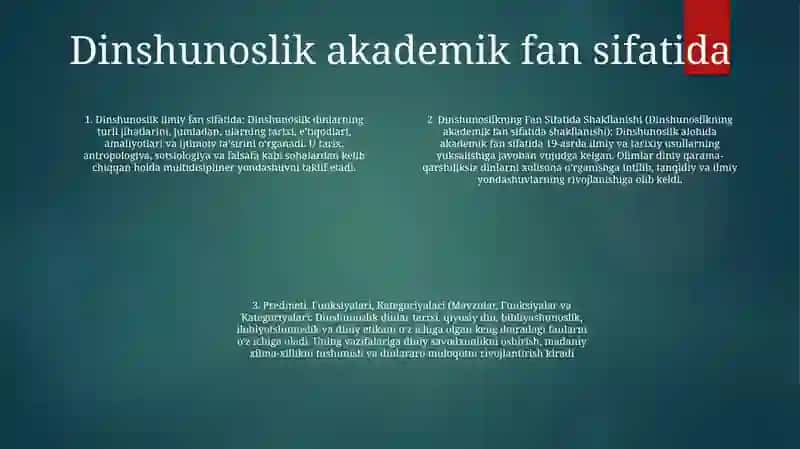 Dinshunoslikning Fan Sifatida Shakllanishi 3