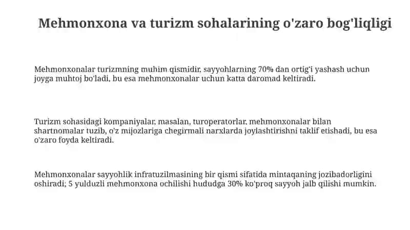 Mehmondo‘stlik va Turizm Sohalarining O‘zaro Bog'liqlik 3
