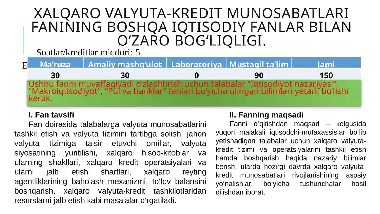 Xalqaro valyuta-kredit munosabatlariga kirish 3