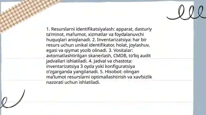 Tizim resurslarini samarali boshqarish va ularning taqsimoti 3