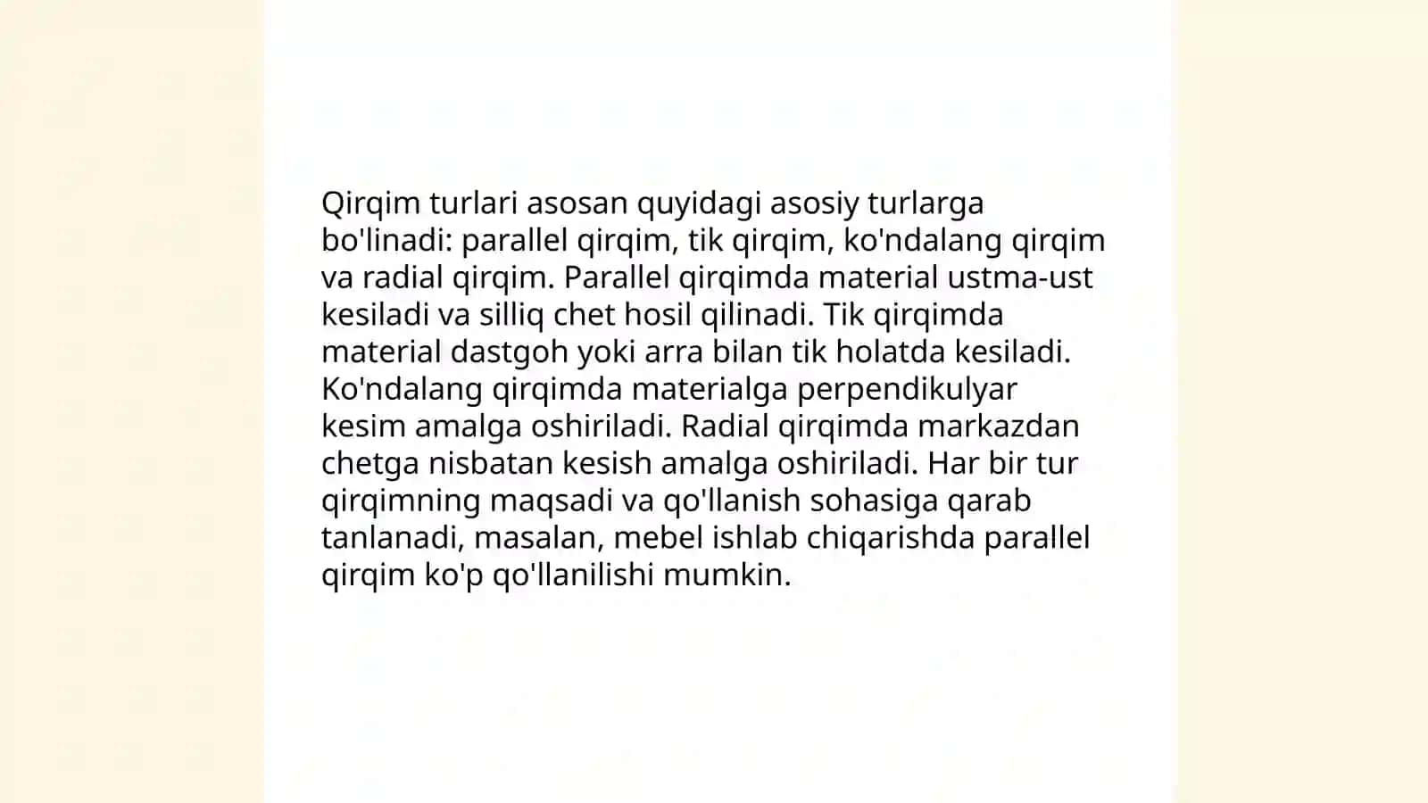 Qirqim turlari 3