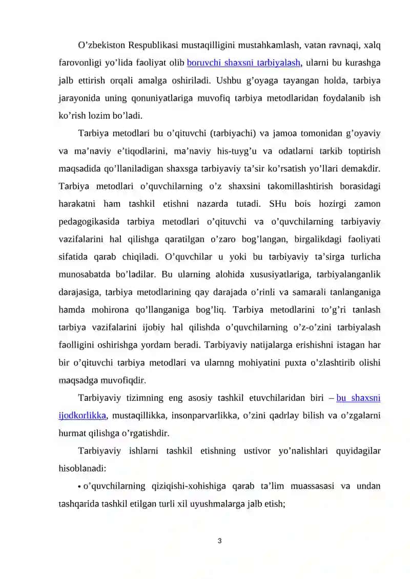 Tarbiyaviy ishlarni rejalaştirish va unga qo‘yiladigan pedagogik talablar 3