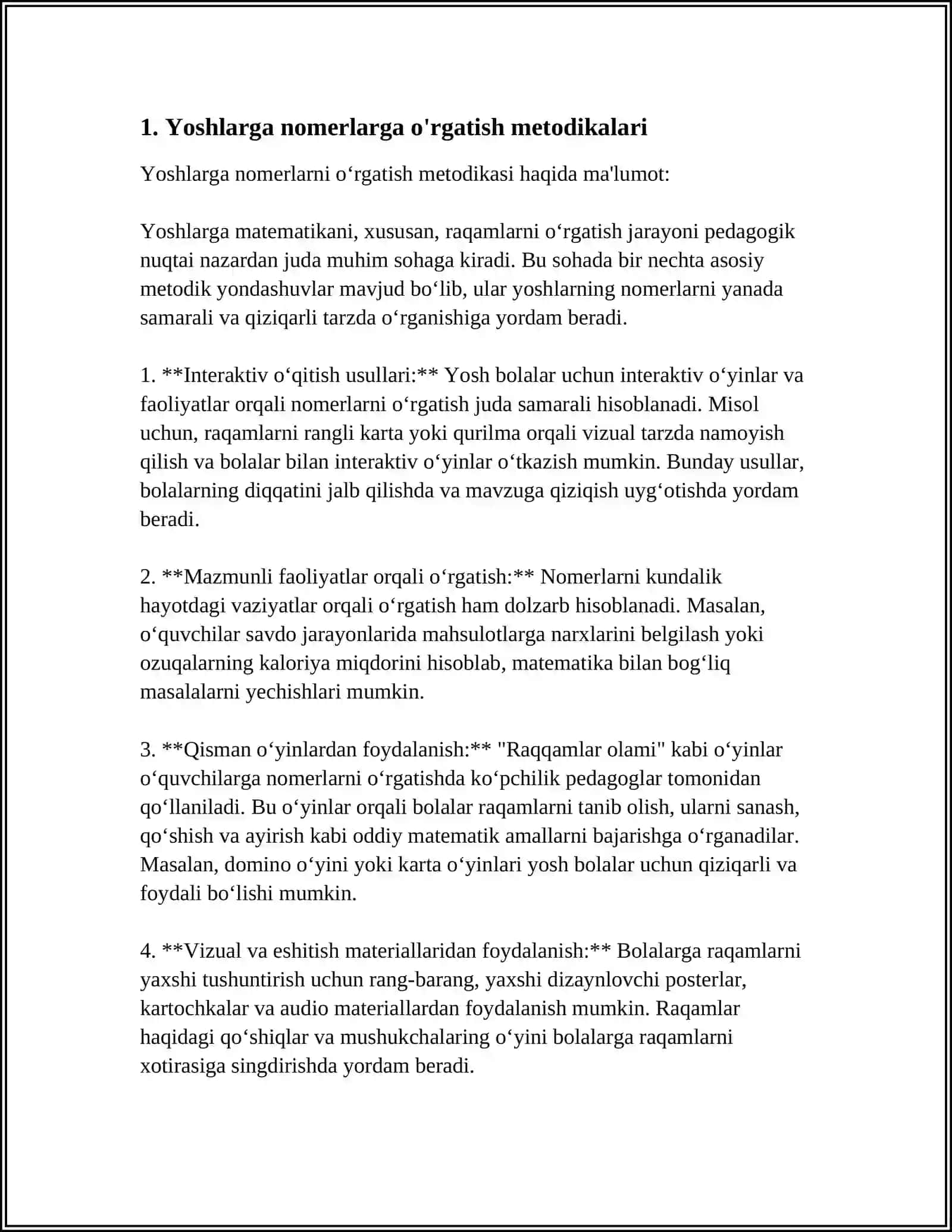 NOMERLARGA OʻRGATISHGA TAYYORGARLIK 3