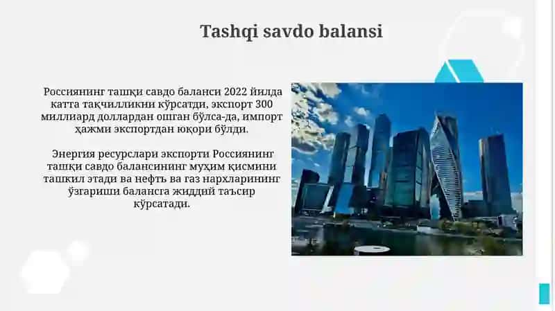 Rossiyaning iqtisodiy ko'rsatkichlari YaIm,YamM, davlat qarzi,kredit-valyuta va ishsizlik darajasi 3
