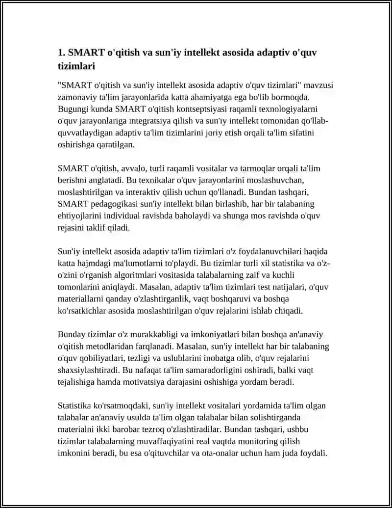 SMART o'qitish va sun'iy intellekt asosida adaptiv o'quv tizimlari 3