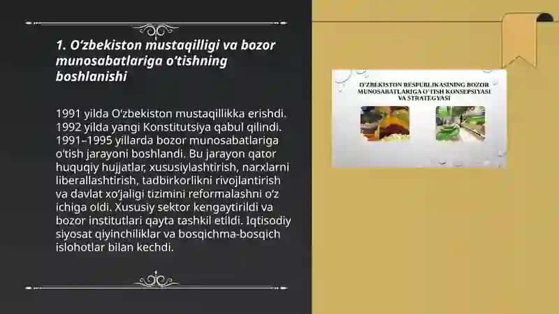 O‘zbekiston mustaqilligi va bozor munosabatlariga o‘tish 3