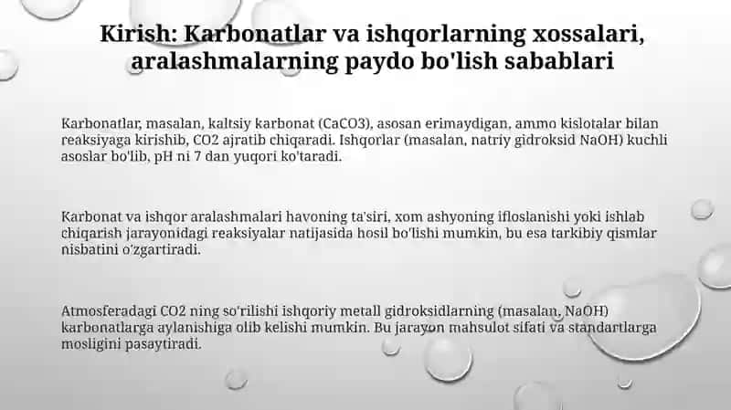 Karbonatlar va ishqorlar aralashmasini aniqlash 3