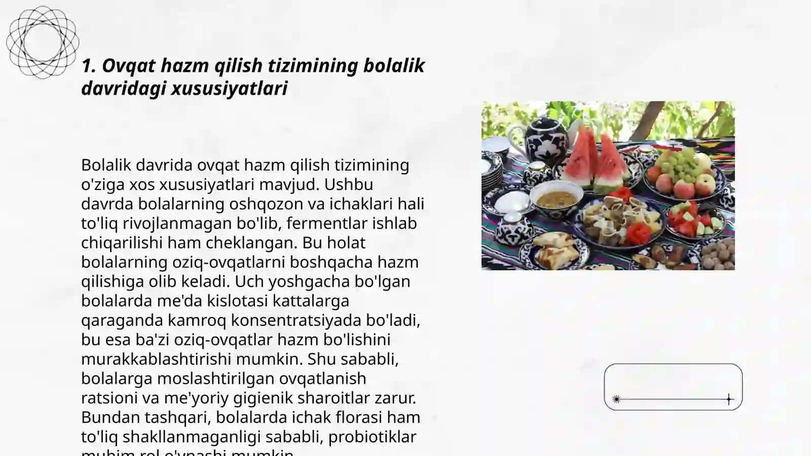 Ovqat hazim qilish tizimining yosh xususiyatlari va ovqatlanish gigiyenasi 3