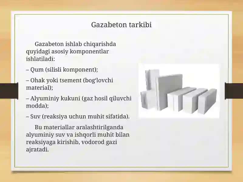 Gazabetonlarning ishlab chiqarish texnologiyasi 3