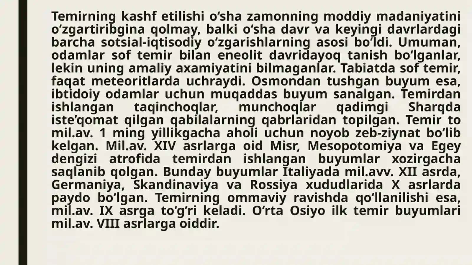 O'rta Osiyo temirdavri 3