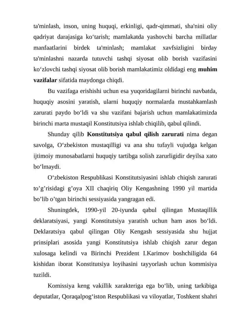 O’zbekiston Respublikasi Konstitutsiyasining nazariy asoslari, tarixi va rivojlanishi 3