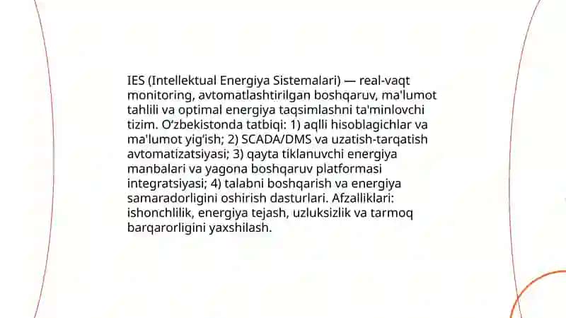 IES tushunchasi va Oʻzbekiston energiya tizimlariga tatbiqi 3