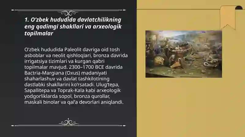 O’zbekiston davlatchilik tarixi: eng qadimgi davrdan XVI asr davlatchiligi 3
