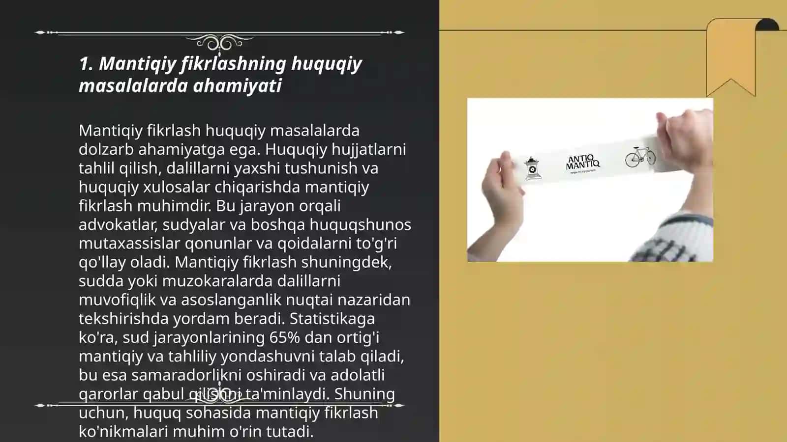Mantiqiy to‘g‘ri fikrlash va huquqiy asoslashning yurist faoliyatidagi o’rni 3