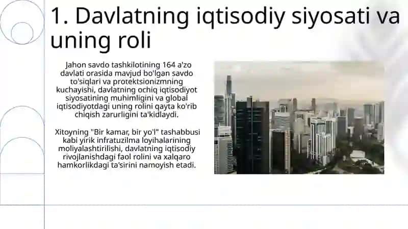 XXI asr jahon iqtisodiyotida rivojlanish muammolari va istiqbollari 3